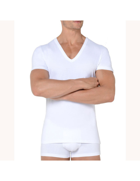 Tee-Shirt Col V, Smart Cotton, Hom, 349789