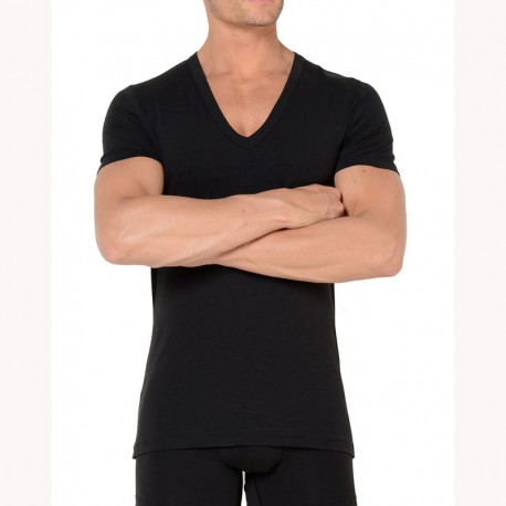 Tee-Shirt Col V, Smart Cotton, Hom, 349789