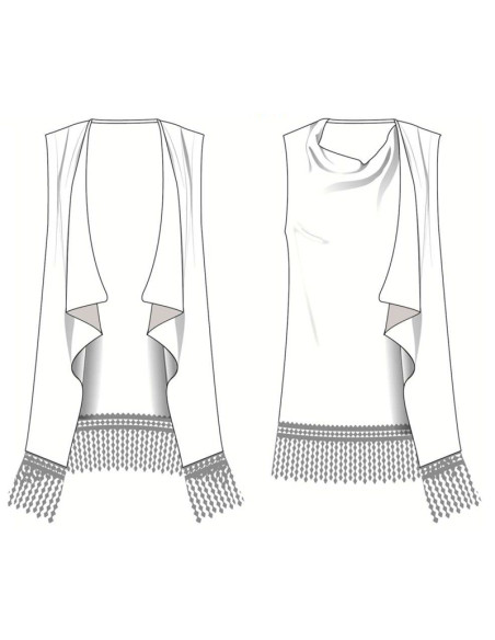 Veste Longues Sans Manches Laine& Soie Maille Plate, Oscalito 8254