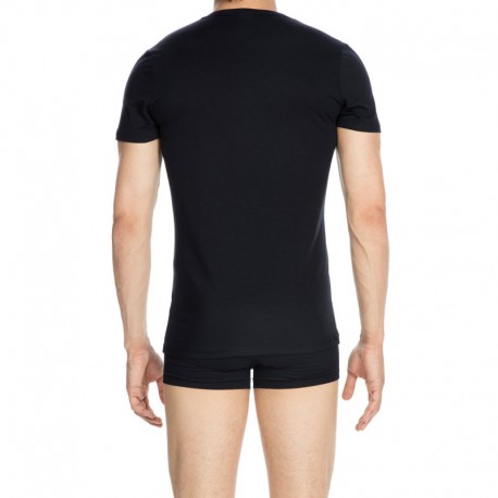 Tee-Shirt Col V Manches Courtes, Classique, Hom 400206