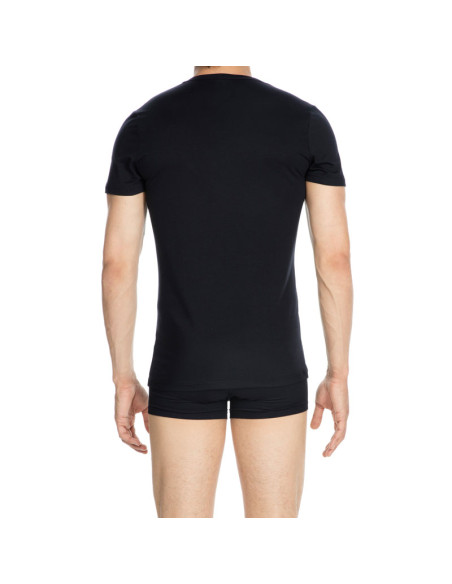 Tee-Shirt Col V Manches Courtes, Classique, Hom 400206