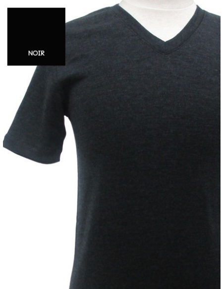 Pull / Sous Pull Manches Courtes Col V, Laine et Soie, Oscalito 622