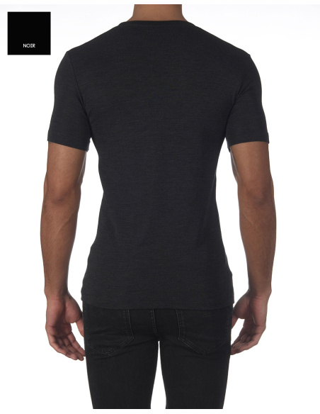 Pull / Sous Pull Manches Courtes Col V, Laine et Soie, Oscalito 622
