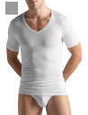 Tee-Shirt Col V Manches Courtes, , Cotton Superior, Hanro 073089