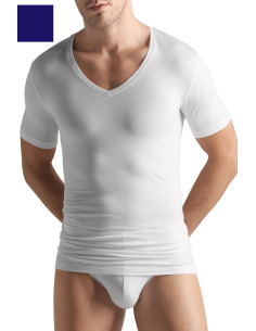 Tee-Shirt Col V Manches Courtes, , Cotton Superior, Hanro 073089 2