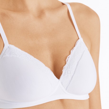 Padded Bra Without Underwire, Cotton Lace, Hanro 072432-0101
