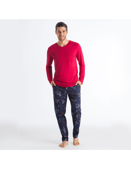 Tee-Shirt Col V Manches Longues , Noe, Hanro 075634-1440