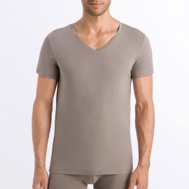 Tee-Shirt Col V Manches Courtes, Cotton Superior, Hanro 073089-1895