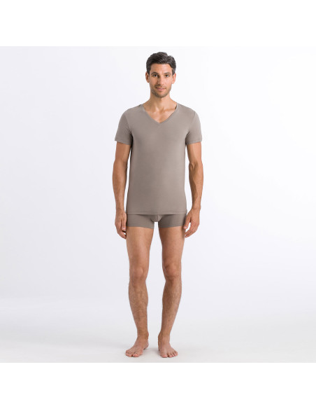 Tee-Shirt Col V Manches Courtes, Cotton Superior, Hanro 073089-1895