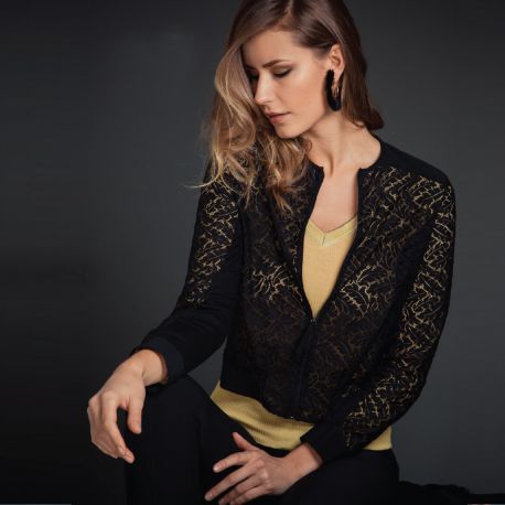 Pull L&S Manches Longues Col V Bordé Satin, Artimaglia 58204-203