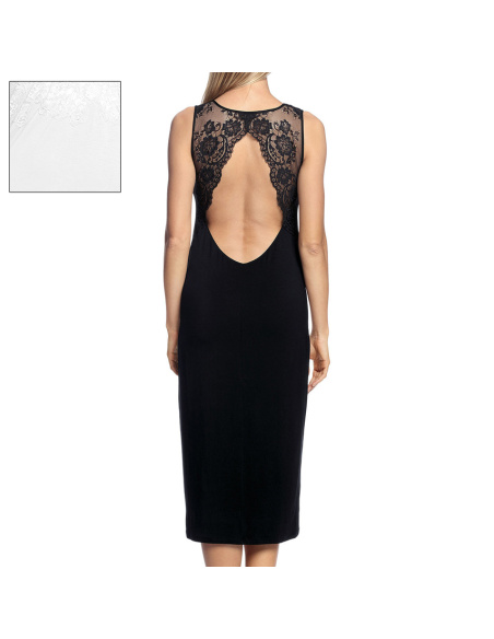 Chemise de Nuit Longue 114cm Sans Manches Dentelles, Aria, Coemi 201C105-004