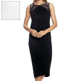 Chemise de Nuit Longue 114cm Sans Manches Dentelles, Aria, Coemi 201C105-004