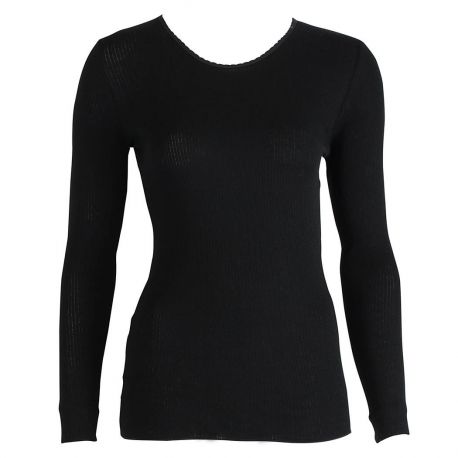 Top Manches Longues Plissé Ras de Cou 100%Soie, Oscalito 9515-020