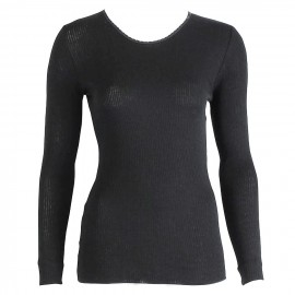 Top Long Sleeves Pleated Crew Neck 70% Wool-30% Silk, Oscalito 9515-254