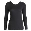 Top Long Sleeves Pleated Crew Neck 70% Wool-30% Silk, Oscalito 9515-254