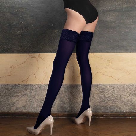 Bas Auto-Fixant 50 Deniers, Ilaria, Trasparenze ILARIA_AR50-BLU