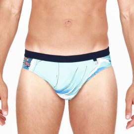 Maillot Mini Slip, Aqua, Hom 401648-00PF