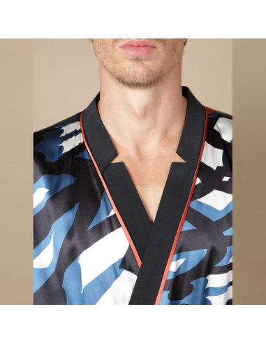 Peignoir 98% Soie 2% Spandex, Arthur Imprimé Graphique, Marjolaine 4ART2001-0292