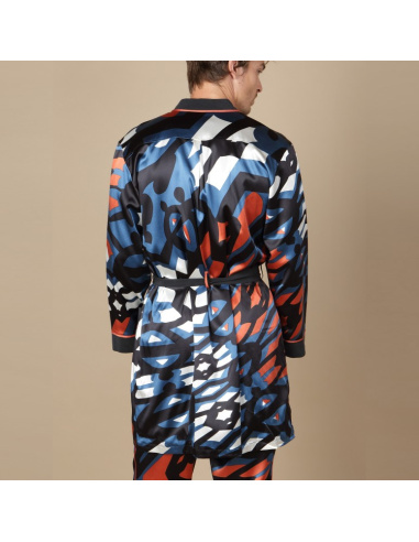 Peignoir 98% Soie 2% Spandex, Arthur Imprimé Graphique, Marjolaine 4ART2001-0292