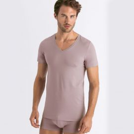 Tee-Shirt Col V Manches Courtes, Cotton Superior Ca, Hanro 073089-1216