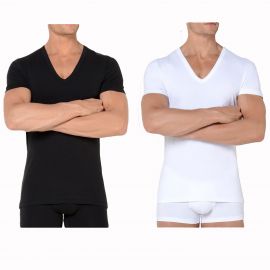 Tee-Shirt Col V, Smart Cotton, Hom, 349789