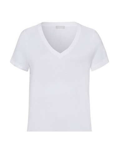 T-Shirt Manches Courtes Col V, Sleep & Lounge - Jaune Radian, Hanro, 077876-0101