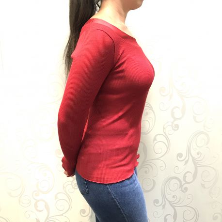 Laine et Soie Plissé Col Satin Manches Longues, Oscalito 5304-615