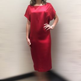 Tunique Longue, Soie, Marjolaine 3SOI3414-0005 Rouge