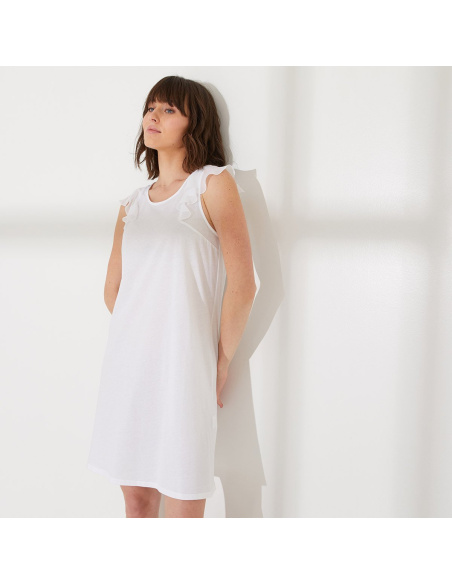 Chemise de nuit sans manche, Mirage, Laurence Tavernier 2111154-BLAN