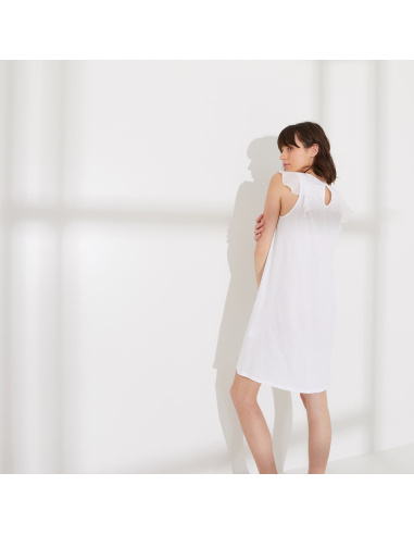 Chemise de nuit sans manche, Mirage, Laurence Tavernier 2111154-BLAN