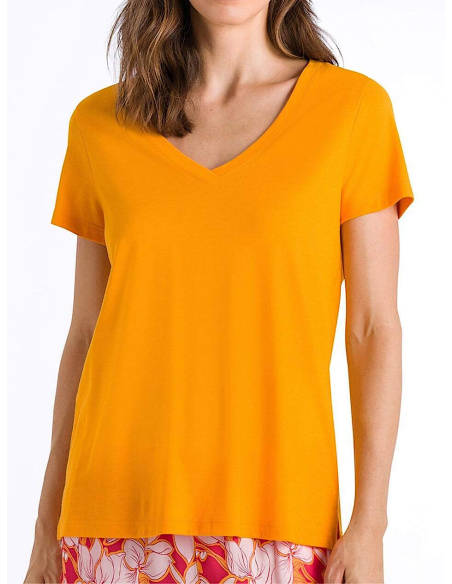 T-Shirt Manches Courtes Col V, Sleep & Lounge - Sunny, Hanro, 077876-1290