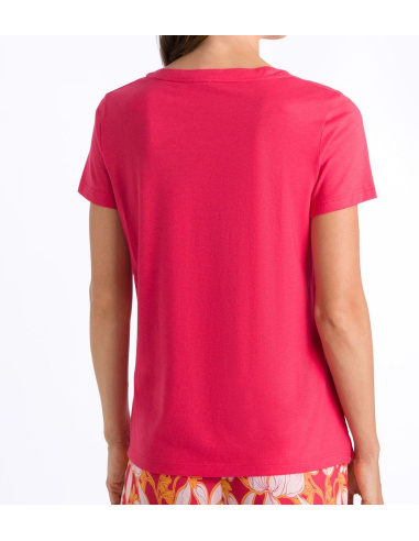 T-Shirt Manches Courtes Col V, Sleep & Lounge - Jaune Radian, Hanro, 077876-1399