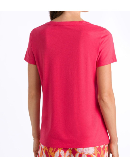 T-Shirt Manches Courtes Col V, Sleep & Lounge - Jaune Radian, Hanro, 077876-1399