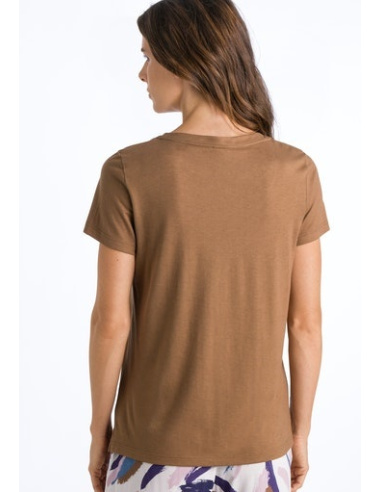 T-Shirt Manches Courtes Col V, Sleep & Lounge - Jaune Radian, Hanro, 077876-1787