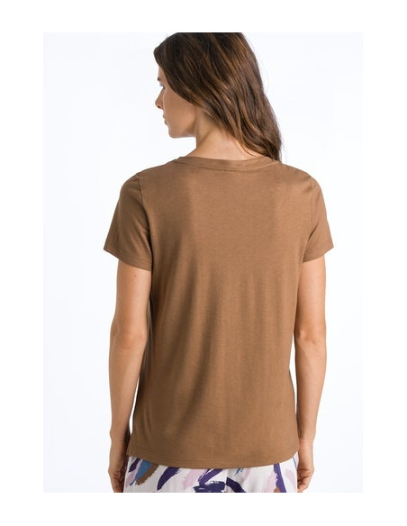 T-Shirt Manches Courtes Col V, Sleep & Lounge - Jaune Radian, Hanro, 077876-1787