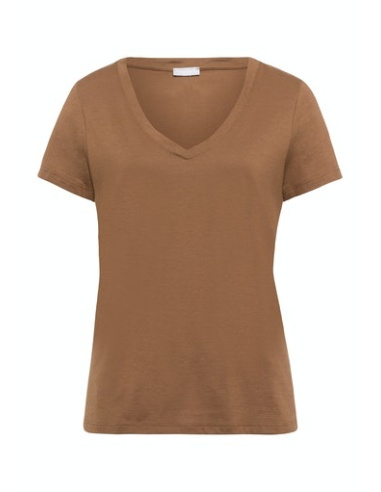 T-Shirt Manches Courtes Col V, Sleep & Lounge - Jaune Radian, Hanro, 077876-1787