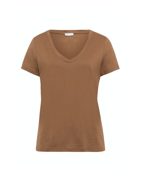 T-Shirt Manches Courtes Col V, Sleep & Lounge - Jaune Radian, Hanro, 077876-1787