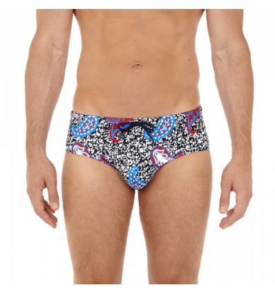 Slip De Bain Mini, Seydou - Navy Print, Hom 402079-P0RA