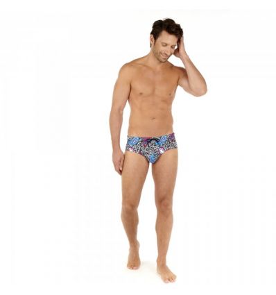 Slip De Bain Mini, Seydou - Navy Print, Hom 402079-P0RA