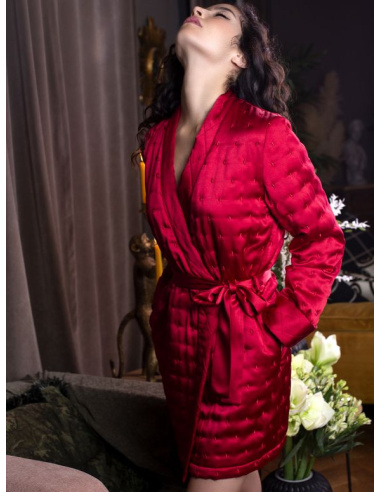 Peignoir Court en Soie Matelassée, Soie Unique, Marjolaine 3SOI2018-0005