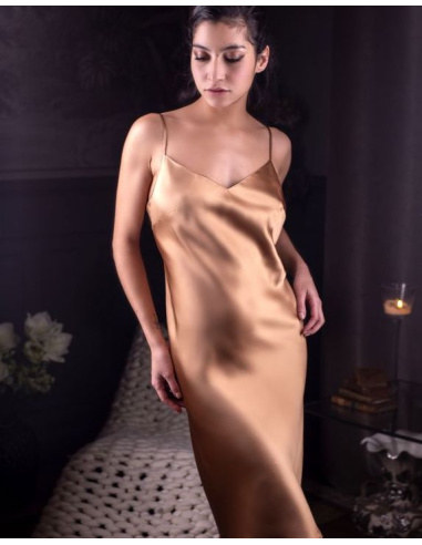 Chemise de Nuit Longue 100% Soie, Odana, Marjolaine ODANA-0032