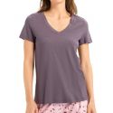 T-Shirt Manches Courtes Col V, Sleep & Lounge, Hanro, 077876-1490