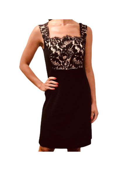 Sleeveless Dress Wool & Silk Flat Chantilly, Oscalito 4734
