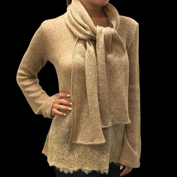 Pull Or Col Echarpe, Valery PG48-MGP57-ORO