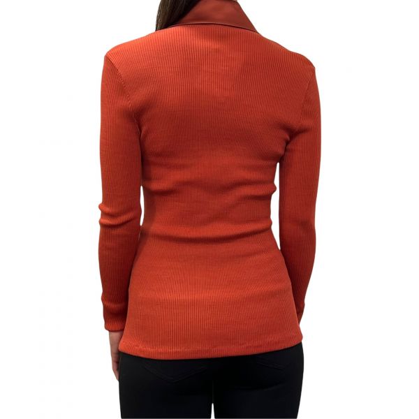 Pull Manches Longues Col Satin, 70% Laine et 30% Soie, Oscalito 6494-660