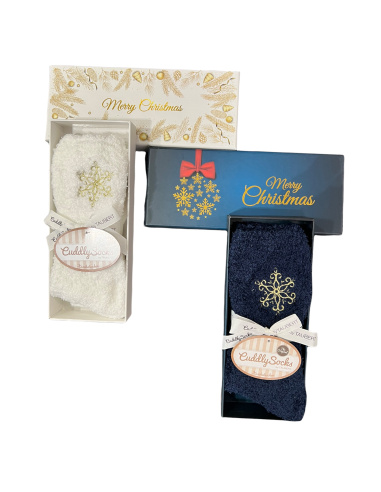 Boite Chaussettes Polaires, Elegant Christmas - Noël Naturel ou Marine , Taubert 212544-588-0099