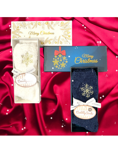 Boite Chaussettes Polaires, Elegant Christmas - Noël Naturel ou Marine , Taubert 212544-588-0099