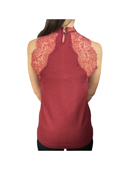 Top Tour Du Cou Tulle & Dentelle , Laine & Soie, Lisanza 2554-0311