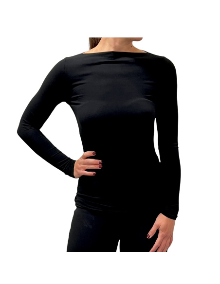 Long Sleeved Sweater Boat Neck Micro Modal, Venere, Softy Madiva VENERE-BARCHET