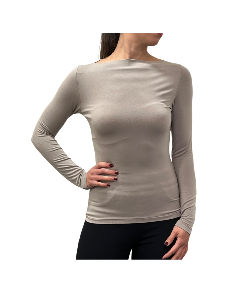 Pull Col Bateau Manches Longues Micro Modal, Venere, Softy Madiva VENERE-BARCHETTA